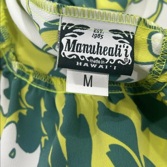 Manuhealii Green and Yellow girls size medium top - Picture 4 of 5